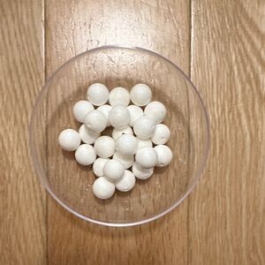 Solid white smooth glass beads - qty 26